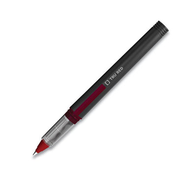 TRU RED™ Roller Ball Pen, Stick, Fine 0.5 Mm, Red Ink, Black Barrel, Dozen freeshipping - TVN Wholesale